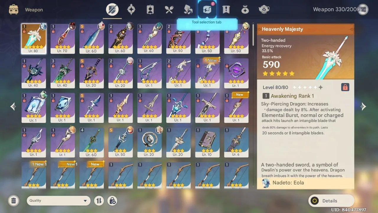 GI1528 Legendary Eula Kazuha Hu Tao + Strong 5 STAR Weapons + HSR High Rank 